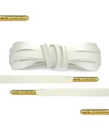 Luxury White Leather Shoelaces with Gold Metal Tips by Loop King Laces - $323.62 MXN+