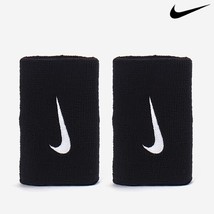 Nike Tennis Premier Wristband Sports Double Wide Band Black 2pcs NWT PAC... - $33.56