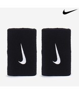 Nike Tennis Premier Wristband Sports Double Wide Band Black 2pcs NWT PAC... - $33.56
