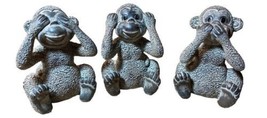 See no Evil Hear No Evil Speak No Evil Brown Monkeys 5 inch Lot of 3 Fig... - $34.48