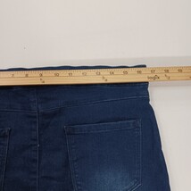 One 5 One MS14252Z Women's Blue Cotton Blend Stretch Denim Slit Skirt Size Large image 6