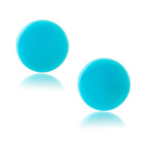 14k Yellow Or White Gold Blue Turquoise Ball All Sizes Stud Earrings 14 k - £17.79 GBP