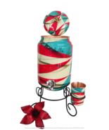 Pure Copper White Red &amp; Blue Printed Design Water Pot Heavy Gauge with B... - $1,998.19 MXN