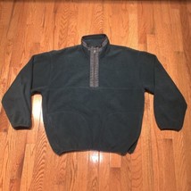 Woolrich Men's Fleece 1/4 Zip Dark Green Pullover Size Large L Sweatshirt - $29.69
