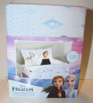 Disney Frozen 3-Piece Twin Sheet Set Flat, Fitted Sheet &amp; Pillowcase Bra... - £27.52 GBP