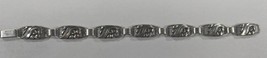 John L Denmark Sterling Silver Floral Station Bracelet 7.5&quot; - £111.75 GBP