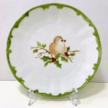 Bareuther Waldsassen Vintage Bavaria Germany Hand Painted Christmas Bird Plate - £23.56 GBP