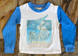 Vintage Battlestar Galactica - 1978 - Youth Small - White Blue - £25.75 GBP