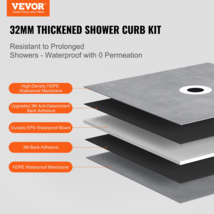 Shower Curb Kit 72&quot;x72&quot; w/ 6.3&quot; Drain, EPS Pan, 2 Waterproof Cloths Slop... - £105.38 GBP