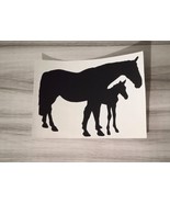 Matte black mare and foal car decal 5 inches wide 3.80 inches tall - €5,14 EUR