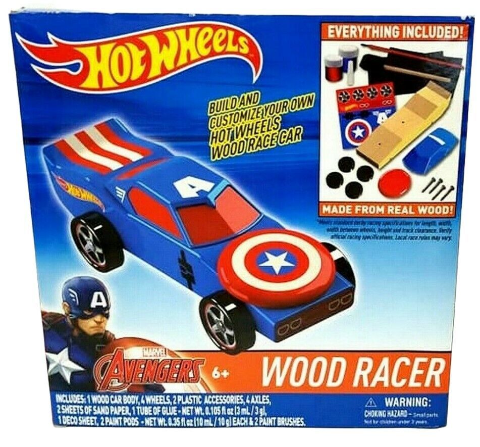 Primary image for Hot Wheels Marvel Captain America Real Wood Build & Customize Wood Racer (6+)