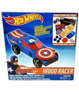 Hot Wheels Marvel Captain America Real Wood Build &amp; Customize Wood Racer... - £11.68 GBP