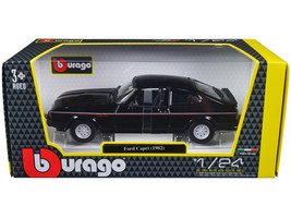 1982 Ford Capri Black with Stripes 1/24 Diecast Model Car by Bburago - $38.57