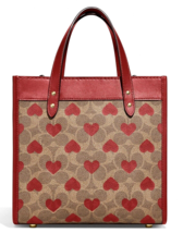 New COACH Coated Canvas Signature with Heart Print Canvas Field Tote 22 ... - £373.93 GBP