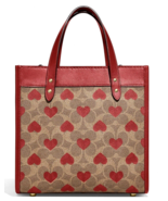 New COACH Coated Canvas Signature with Heart Print Canvas Field Tote 22 ... - £380.76 GBP