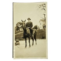OOAK Antique Photo 1910&#39;s Man Sitting on Horse Letcher or Perry County Kentucky - £7.56 GBP