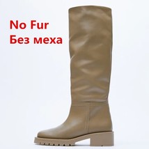  2022 za ins hot women genuine leather knee boots high heels motorcycle boots punk slim thumb200