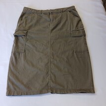 Devoted Women's Green Rear Zipper Cargo Denim Skirt Size XL image 12