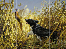 spaniel dog pheasant hunting bird ceramic tile mural backsplash - £46.19 GBP+