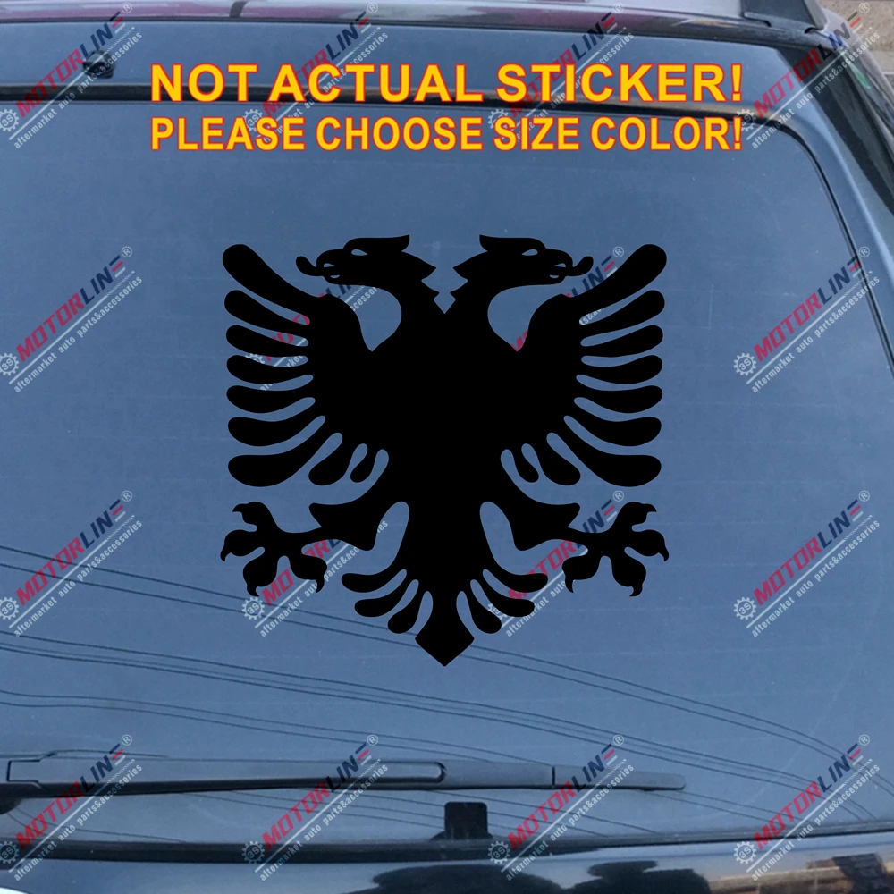 Flag of nia Double-Headed Eagle Car Decal Sticker Vinyl Truck Boat pick color an - £60.01 GBP