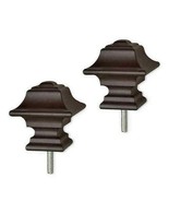 two - Finial bed post window rod end antique bronze brushed brown metal ... - £38.84 GBP