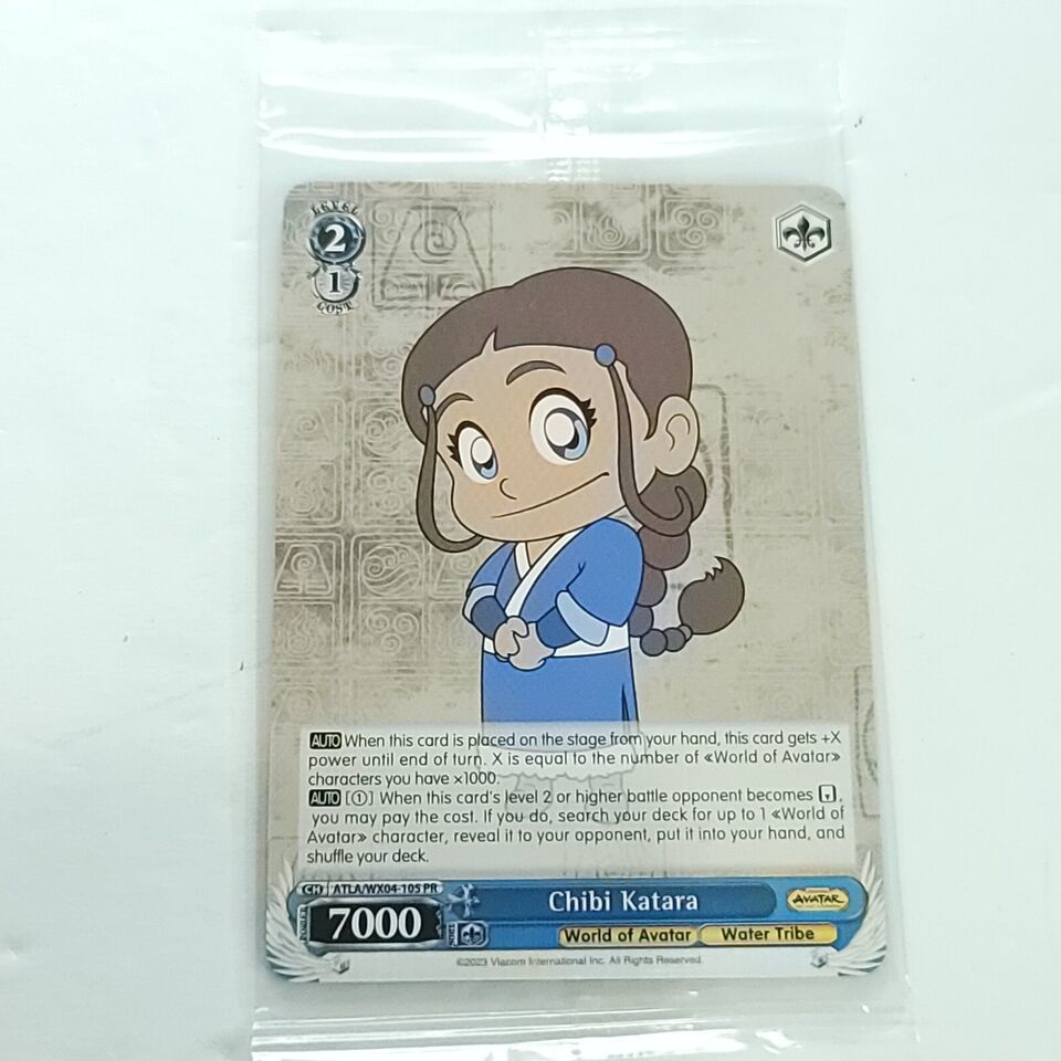 Chibi Katara Sealed Promo Box Topper Weiss Schwarz Avatar the Last Airbe... - $5.88