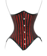 WOMEN STEEL BONED UNDERBUST BROCADE CORSET GOTHIC BUSTIER TOP BODY SHAPER - $1,045.18 MXN