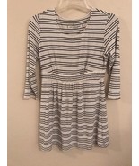 SOMA Striped Beige Black Nightgown Tunic Sleep Loungewear Top Size Medium - $222.21 MXN