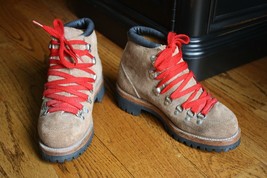 Vtg Santa Rosa John Muir 6.5 Suede Leather Hiking Mountaineering Boots Vibram - £144.83 GBP