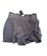 Monrow Shorts Womens S Gray Elastic Waist Lined Pockets Guaze Stretch Cr... - $23.03