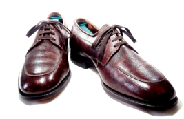 Vintage Florsheim Men Size 9 Dress Shoe Brown Leather Lace Up Apron Toe Hipster - £35.14 GBP
