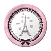 Party in Paris Birthday 8 ct 7&quot; Dessert Plates Eiffel Tower - £3.07 GBP