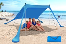 YENGIAM Beach Canopy Beach Tent Pop Up Shade Portable Sun Shelter Extra - £50.35 GBP