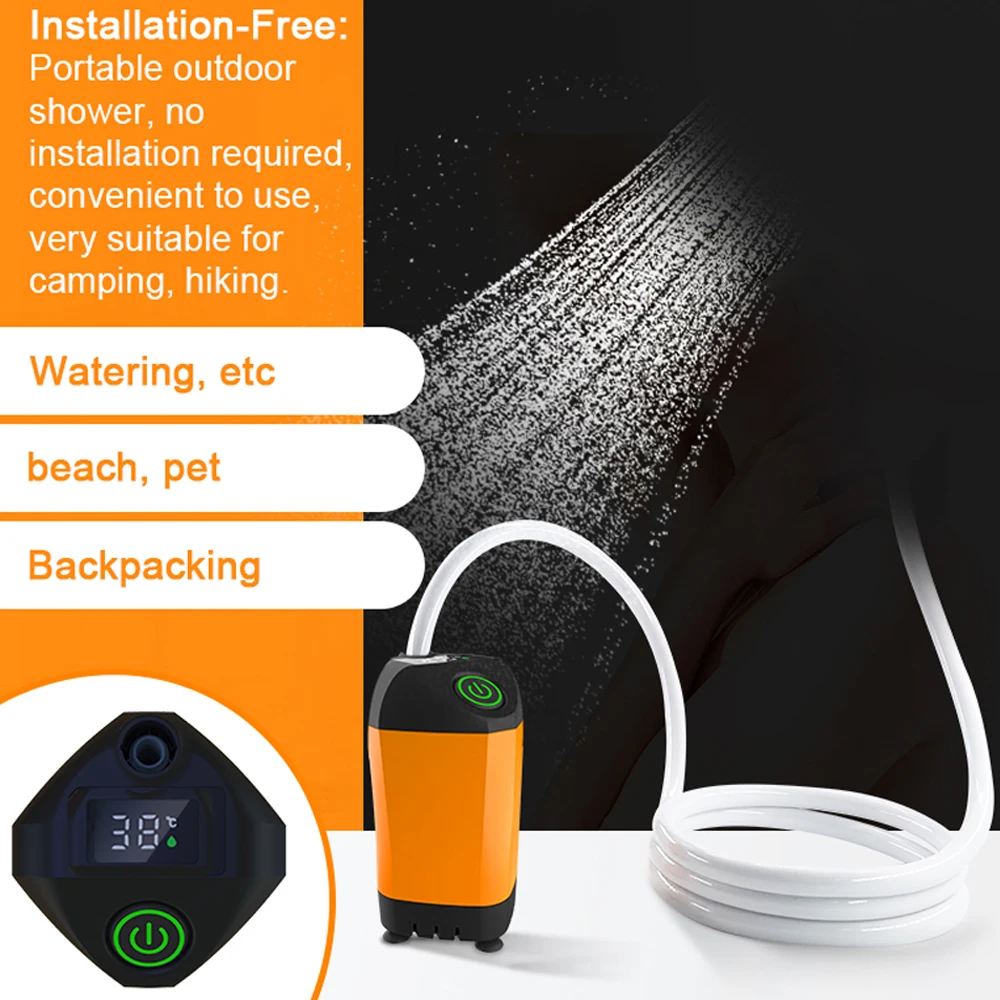 Outdoor Camping Shower Portable Electric Shower Pump IPX7 Waterproof for Camping - £22.63 GBP+