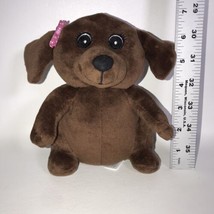 RBI Dog Plush 7” Stuffed Animal Brown w Pink Bow Ron Bonafato Inc. 2017 - £3.98 GBP