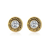 Shineland New Arrival Fashion Classic Vintage Round Crystal Small Stud Earrings  - £6.65 GBP