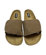 Madden Men Mens 11 Taisto Slide Sandals Taupe Suede Hook And Loop Comfort - $24.32
