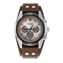 Fossil Men&#39;s Coachman Quartz Stainless Steel and Leather Chronograph Watch, Colo - £63.30 GBP+