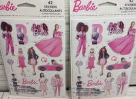 2 Barbie Dolls Stickers Kids Kid Squad Pink Sticker Girls Car 3 Sheets 42 ct lot - $14.00