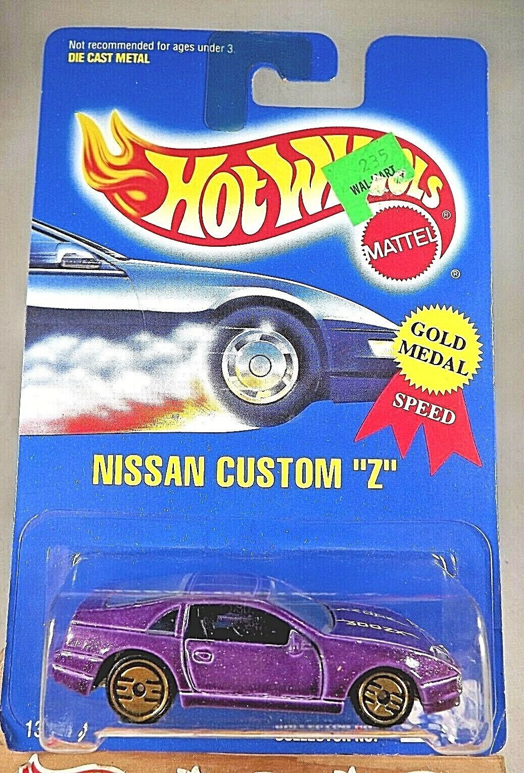 1991 Hot Wheels Blue Card #234 NISSAN CUSTOM "Z" Purple w/Gold UH Spoke-Variant