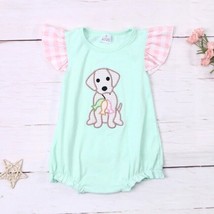 Boutique Labrador Puppy Dog Fishing Baby Girls Sleeveless Romper Jumpsuit - £13.64 GBP