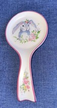 Prima Design Ceramic Easter Bunny Rabbit Kitchen Spoon Rest Pink &amp; White 9” New - £15.97 GBP