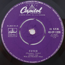 Peggy Lee – Fever / You Don&#39;t Know - 1958 45 rpm 7&quot; Record Australia 45-CP-1326 - £8.54 GBP