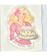 Barbie Birthday Cake PUFFY STICKER MATTEL 1984 Puff Soft VINTAGE - $17.59