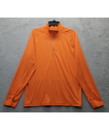 Zella Activewear Top Men Medium Orange Stretch Pocket Thumb Hole Sleeve ... - $19.17