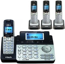Bundle: Vtech Ds6151 Base And 3 Extra Ds6101 Cordless Handsets. - $251.95