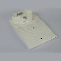 Men's Tuxedo shirt By CLASSIX Wing Tip Formal Pleated Front After Six M00 Ivory image 2