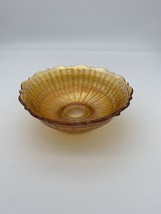* Vintage Fenton Marigold Carnival Glass Footed Round Bowl 5.5&quot; Stippled Rays - £16.07 GBP
