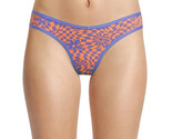 No Boundaries Women&#39;s Cotton Thong Panties Size LARGE Orange Blue Check ... - $11.17
