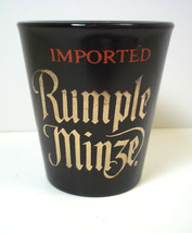 Imported Rumple Minze black ceramic shot glass red &amp; gold lettering - £4.30 GBP